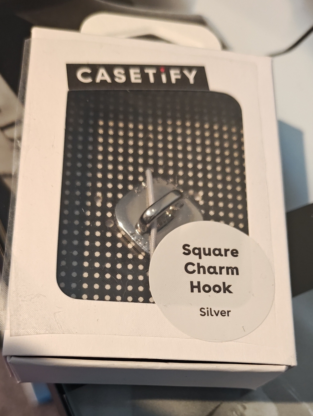 CASETiFY Silver Square Charm Hook for Phone Case Accessories